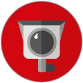 Ilustración cámara de video vigilancia de frente.